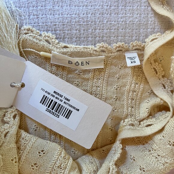 NWT DOEN Merise Tank Buttercream XS - Picture 5 of 6